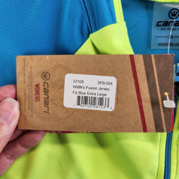 Canari Cycling Jersey Womens XL Blue Fusion Tee Performance Top Back Pockets New - Picture 8 of 13